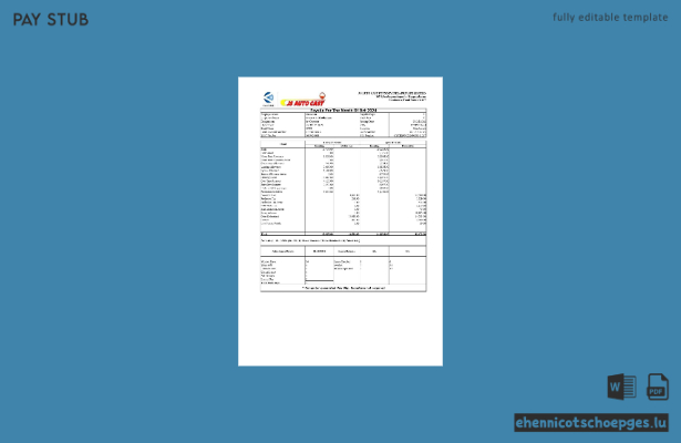 JS Auto Cast Foundry India Gehaltsabrechnungsbeispiel Vorschau